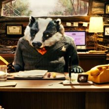 Un'immagine del signor Badger dal film Fantastic Mr. Fox