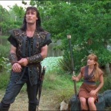 Joseph Kell e Renee O'Connor nell'episodio Xena e la maschera di Codro di Xena