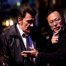 Johnny Hallyday e il regista Johnny To sul set del film Vendicami