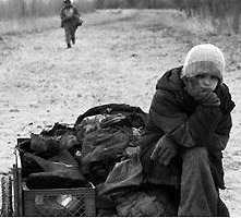 Kodi Smit-McPhee in una scena del film The Road