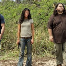 Evangeline Lilly; Jorge Garcia e Matthew Fox nell'episodio The Cadidate di Lost