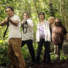 Junjin Kim, Daniel Dae Kim, Emilie de Ravin, Jorge Garcia e Jeff Fahey nell'episodio The Cadidate di Lost
