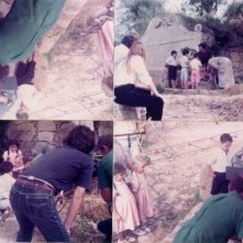 Lorenzo Aiello in 4 scatti sul set del film Occhio nero, occhio biondo e occhio felino.