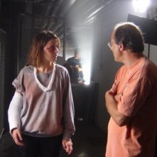 Paola Cortellesi e Felice Farina sul set del film La fisica dell'acqua