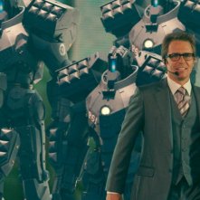 Sam Rockwell in un'immagine del film Iron Man 2