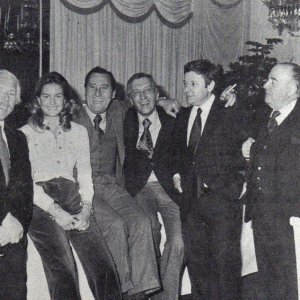 Giovanni Amati con Luciano Salce, Vittoria Amati, Alberto Sordi, Paolo Villaggio