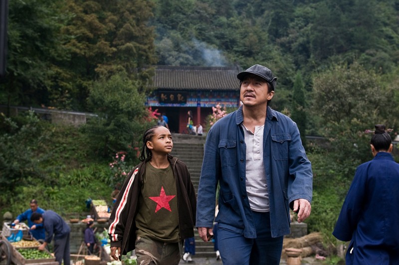 Dre (Jaden Smith) e il suo maestro Mr. Han (Jackie Chan) nel film Karate Kid