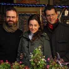 Giovanna Mezzogiorno con Dino e Filippo Gentili, registi del film Sono viva