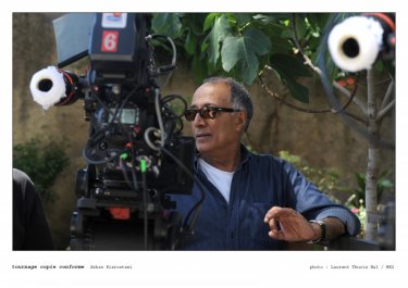 Abbas Kiarostami sul set di Copia Conforme