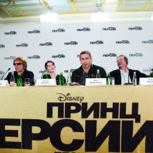 Jerry Bruckheimer, Gemma Arterton, Jake Gyllenhaal e il regista Mike Newell alla conferenza stampa di Mosca del film Prince of Persia: Le Sabbie del Tempo