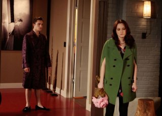 Ed Westwick e Leighton Meester in crisi in una scena dell'episodio Last Tango, Then Paris di Gossip Girl