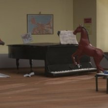 Cheval e la sua amata Puledra nel film A Town Called Panic (2009)