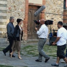 Juliette Binoche e William Shimell sul set del film Copia conforme