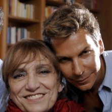 Piera Degli Esposti con il regista Marco Filiberti sul set del film Il compleanno