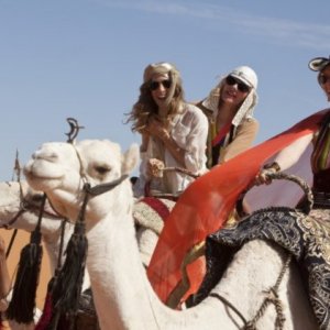 Carrie (Sarah Jessica Parker), Samantha (Kim Cattrall) e Miranda (Cynthia Nixon) in Medio Oriente per Sex and the City 2