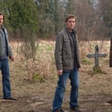 Jared Padalecki, Jensen Ackles e Jake Abel nell'episodio Swan Song di Supernatural