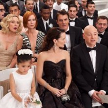 Kim Cattrall, Cynthia Nixon, Chris Noth, David Eigenberg, Kristin Davis e Evan Handler in una scena di Sex and the City 2