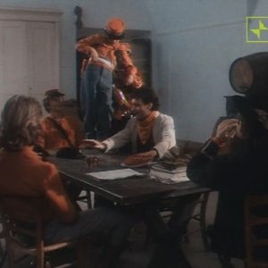 Antonio Orfanò con Kim Rossi Stuart (di spalle a sinistra) e Antonio Marsina (di spalle a destra) in una scena del film Garibaldi The General