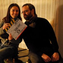 Dino Gentili sul set del film Sono viva