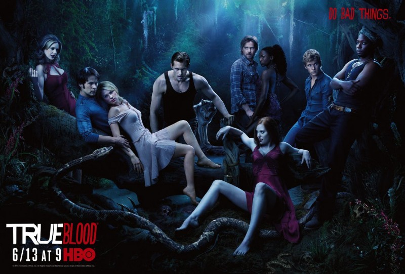 Poster Promozionale Con Sviluppo Orizzontale Con Il Cast Della Stagione 3 Di True Blood 163588