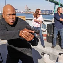 LL Cool J, Daniela Ruah e Chris O'Donnell in azione nell'episodio Hunted di NCIS: Los Angeles