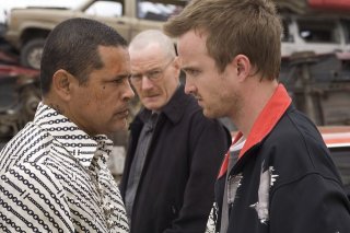 Breaking Bad: Raymond Cruz, Aaron Paul e Bryan Cranston in una scena della stagione 2