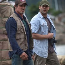 Sylvester Stallone e Jason Statham in una scena di The Expendables