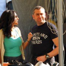 Randi Ingerman con il regista Max Leonida sul set del film Backward