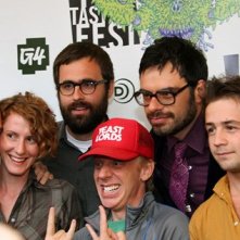 Sam Rockwell, Michael Angarano, Jemaine Clement e il regista Jared Hess presentano Gentlemen Broncos al Fantastic Fest