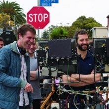 Judd Apatow, Rodney Rothman e Nicholas Stoller sul set di Get Him to the Greek