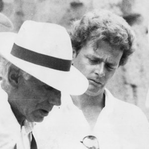 Luigi Patrizi sul set de La Storia con Luigi Comencini
