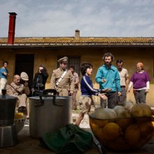 Ascanio Celestini sul set del suo film La pecora nera