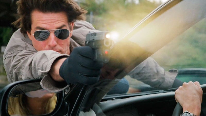 Primo piano di Tom Cruise dall'action Innocenti bugie