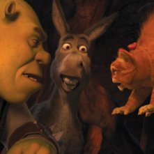 Shrek, Ciuchino e Gatto con gli stivali nel film Shrek e vissero felici e contenti