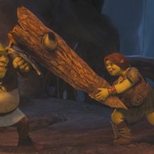 Shrek e l'amata Fiona si divertono nel film Shrek e vissero felici e contenti