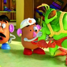 Mr. e Mrs. Potato con Twitch in una scena di Toy Story 3