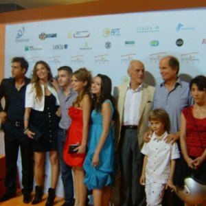 S. Montedoro, I. Spada, P. Saino, G. Arena e il piccolo Andrea Pittorino al Roma Fiction Fest 2009