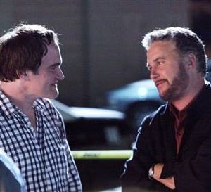 Quentin Tarantino e William Petersen sul set del doppio episodio Sepolto vivo di CSI