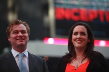 Il regista Christopher Nolan alla premiere americana del suo Inception