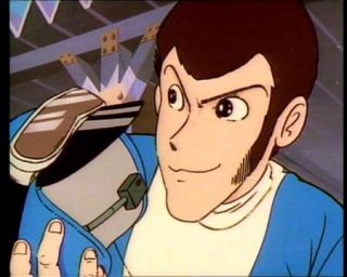 Il ladro Lupin III in una scena dell\'episodio Trappola su quattro ruote de Le avventure di Lupin III