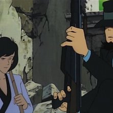 Jigen e Goemon in una scena del film d'animazione Lupin III: Il castello di Cagliostro