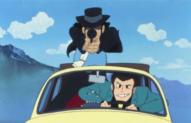 Lupin III e Jigen in una celebre scena del film d'animazione Lupin III: Il castello di Cagliostro