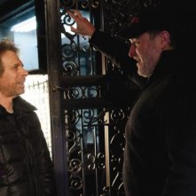 Il produttore Jerry Bruckheimer e il regista Jon Turteltaub sul set del film L'apprendista stregone