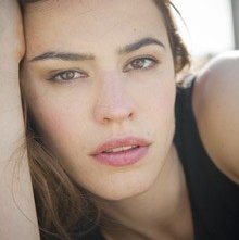 Un primo piano dell'attrice Giorgia Sinicorni