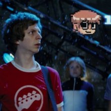 Michael Cera, Alison Pill e Johnny Simmons in una bizzarra immagine di Scott Pilgrim vs. the World
