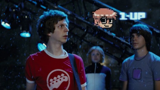 Michael Cera, Alison Pill e Johnny Simmons in una bizzarra immagine di Scott Pilgrim vs. the World