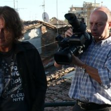 Luciano Ligabue sul set del documentario Niente Paura - Come eravamo, come siamo e le canzoni di Ligabue