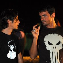 Gli attori Alessandro Gimelli e Gianluca D'Ercole sul set de La Polinesia è sotto casa