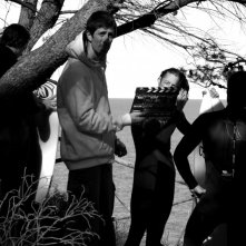 Tommaso Benvenuti, Saverio Smeriglio, Alessandro Gimelli, Gianluca D'Ercole sul set de La Polinesia è sotto casa