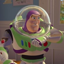 Buzz Lightyear in una scena del film d'animazione Toy Story